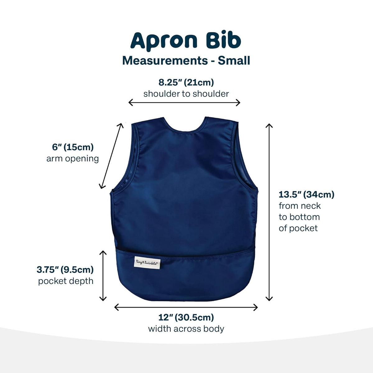 Tiny Twinkle Mess Proof Apron Bibs - 2 Pack Waterproof & Lightweight Baby Bibs for Led Weaning |