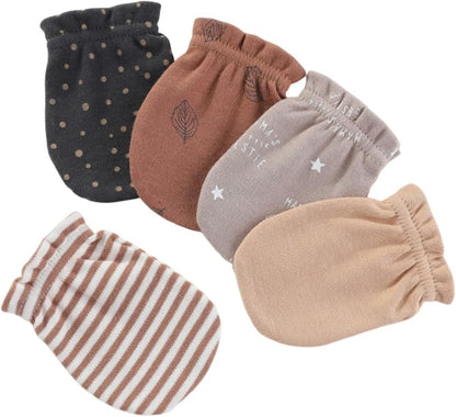 5 Pack Unisex New Born Boy Girls No Scratch Mittens Cotton Soft Baby Gloves Accessory 0-3 Months