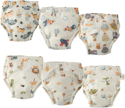 Baby Training Underpants,Soft Cotton Absorbent Potty Training Underwear For Baby Boys And Girls 6