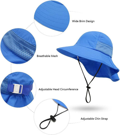 Baby Sun Protection Hat for Infant Toddlers Boys Girls UPF 50+ Sunhat for Outdoor Beach Swim