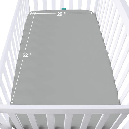 Crib Sheets Waterproof 2 Pack, Crib Mattress Protector, Toddler Fitted Crib Sheet Neutral, Ultra