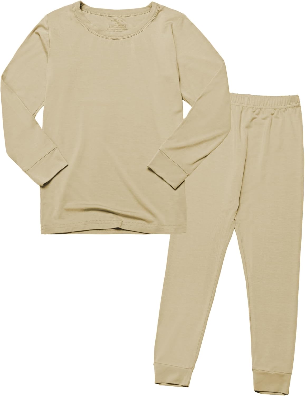 BABY 2T-10Y Toddler Kids Girls Boys Soft Comfy Viscose 2pcs Set Long Sleeve Plain Shirts and Pants