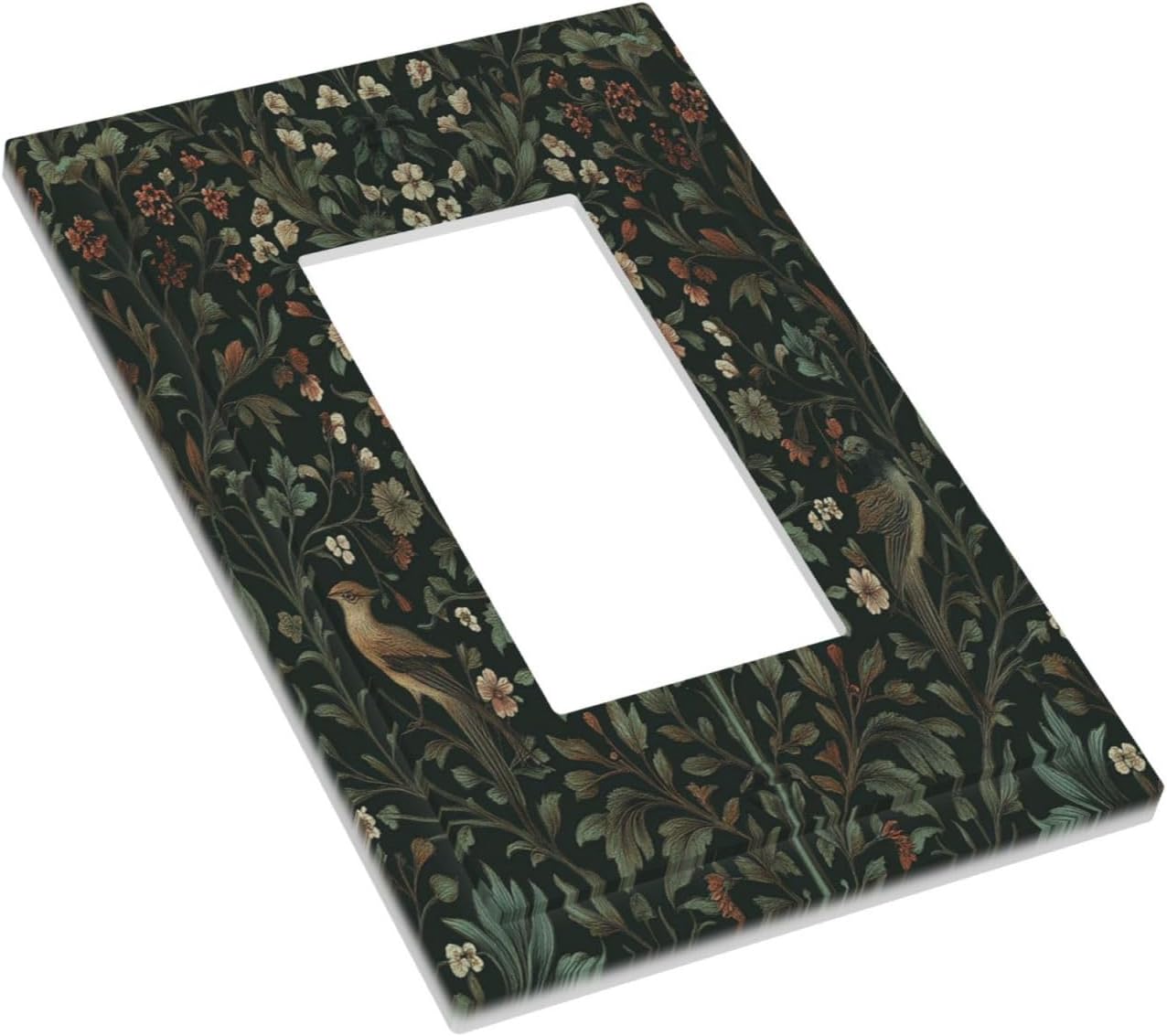 Decorative Outlet Covers Vintage Morris Colorful Flower Green Leaf 1 Gang Single Rocker Light