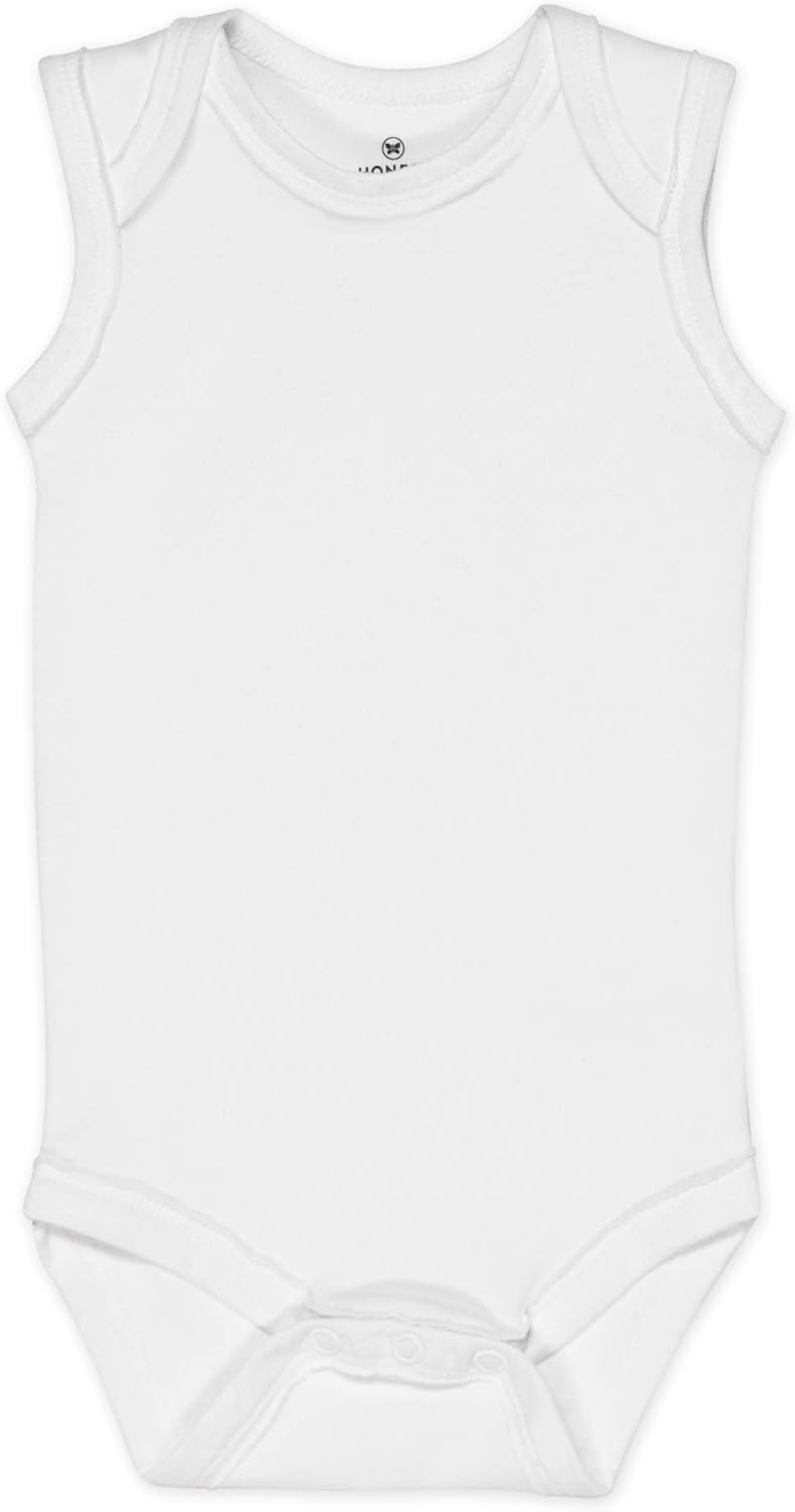 Sleeveless Bodysuits One-piece 100% Organic Cotton for Baby Boys, Girls, Unisex