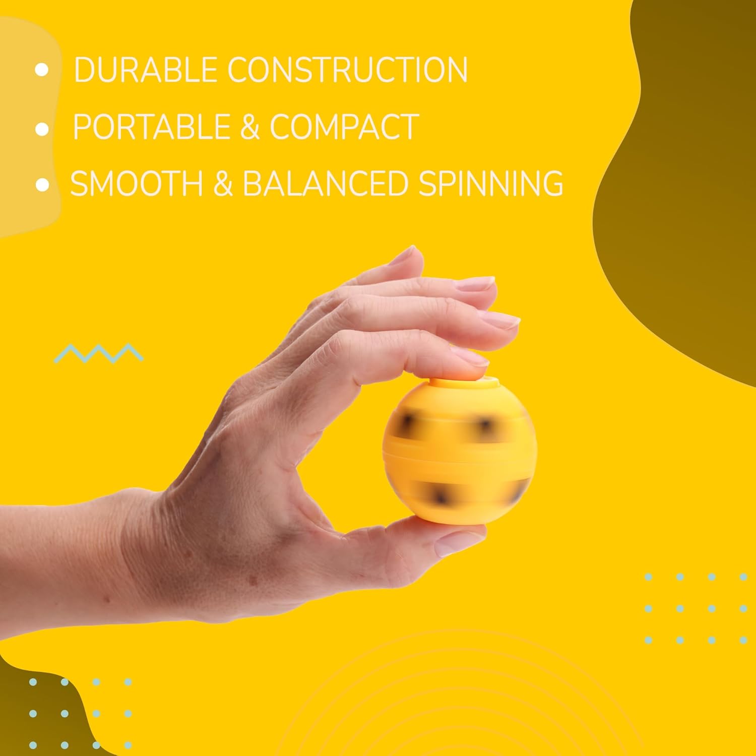 Entervending Fidget Spinners - 2 Inch Stress Balls - 12 Pcs Soccer Party Favors - Yellow Mini