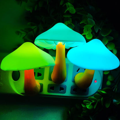 AUSAYE 5Pack Sensor LED Night Light Plug in Lamp 7 Color Changing Mushroom Light Cute Night Lights