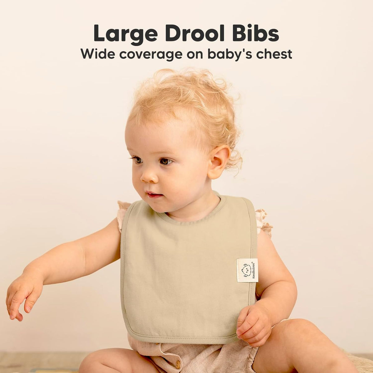 KeaBabies 8-Pack Organic Baby Bibs for Boys, Girls - Super Absorbent Cotton Drool Bibs for Baby