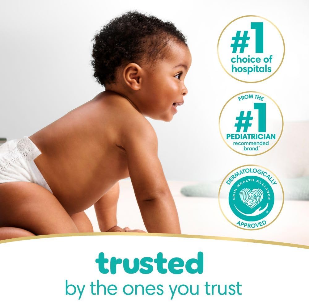 Pampers Baby Wipes Sensitive, Water Based Wipes, Hypoallergenic and Unscented Wipes, 192 Wipes