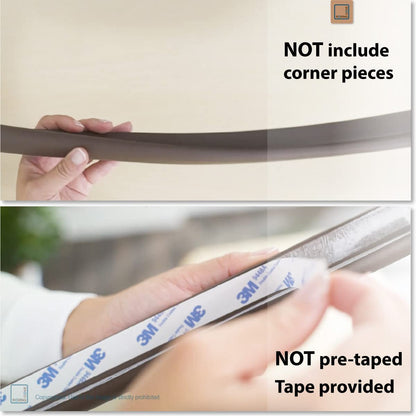 Roving Cove HeftyFit Edge Protector for Baby Proofing (6ft Large Edge Only), Heavy-Duty Soft Rubber