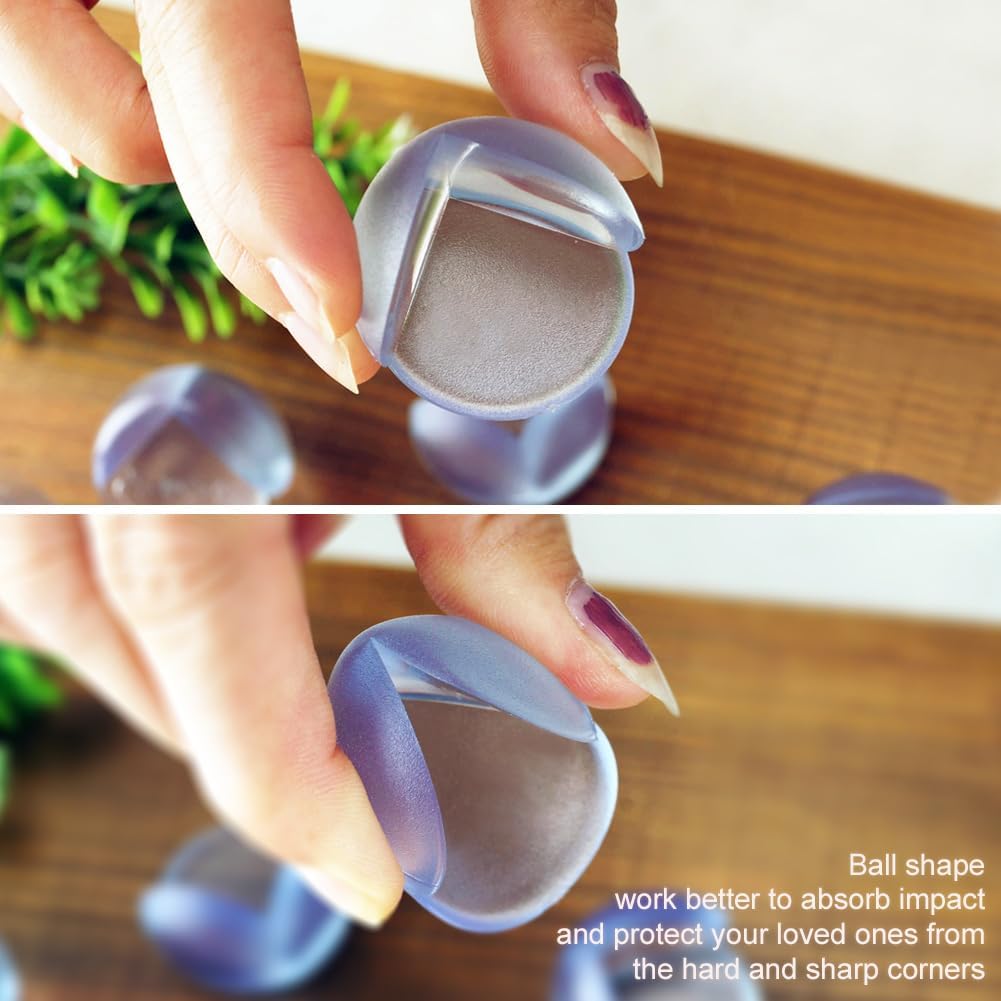 Matyz 16-Pack Clear Baby Proof Corner Guards - Ball Shape Edge Protectors for Furniture, Strong