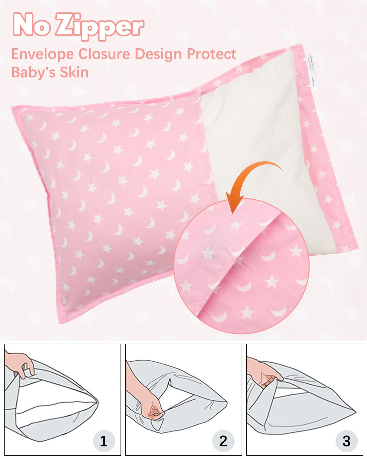 ALVABABY Toddler Pillowcases 2 Pack Organic Cotton Kids Pillow Cover Fit 13"x 18" or 12"x25"