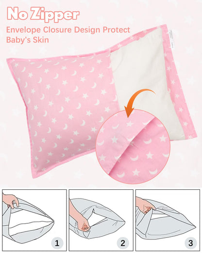 ALVABABY Toddler Pillowcases 2 Pack Organic Cotton Kids Pillow Cover Fit 13"x 18" or 12"x25"