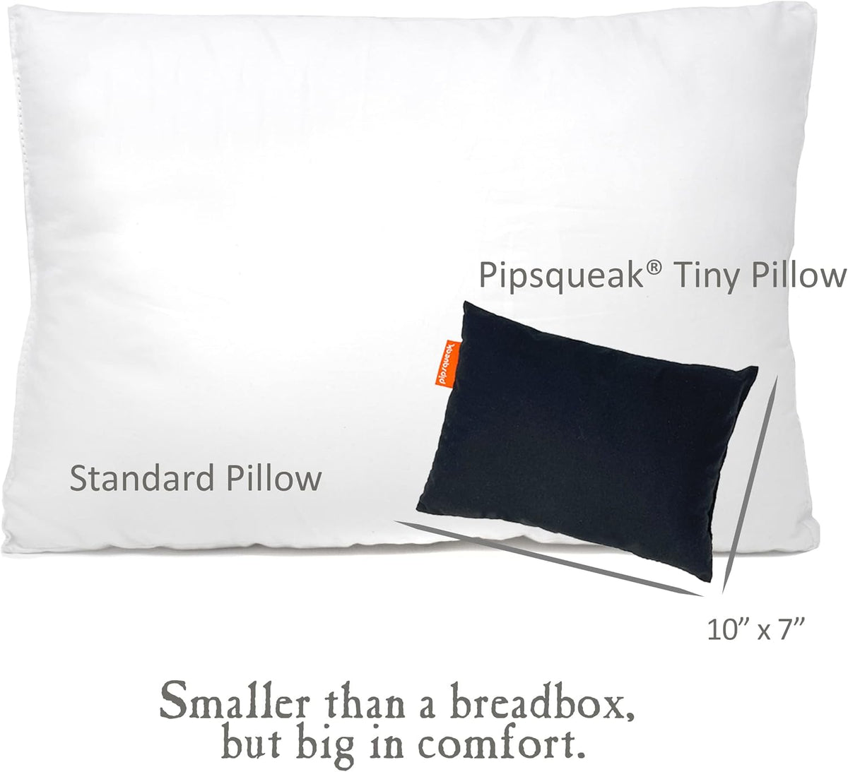 Pipsqueak Microfiber Pillow - Small, Mini, Tiny - 11 x 7 in - Perfect for Travel, Cars, Airplanes