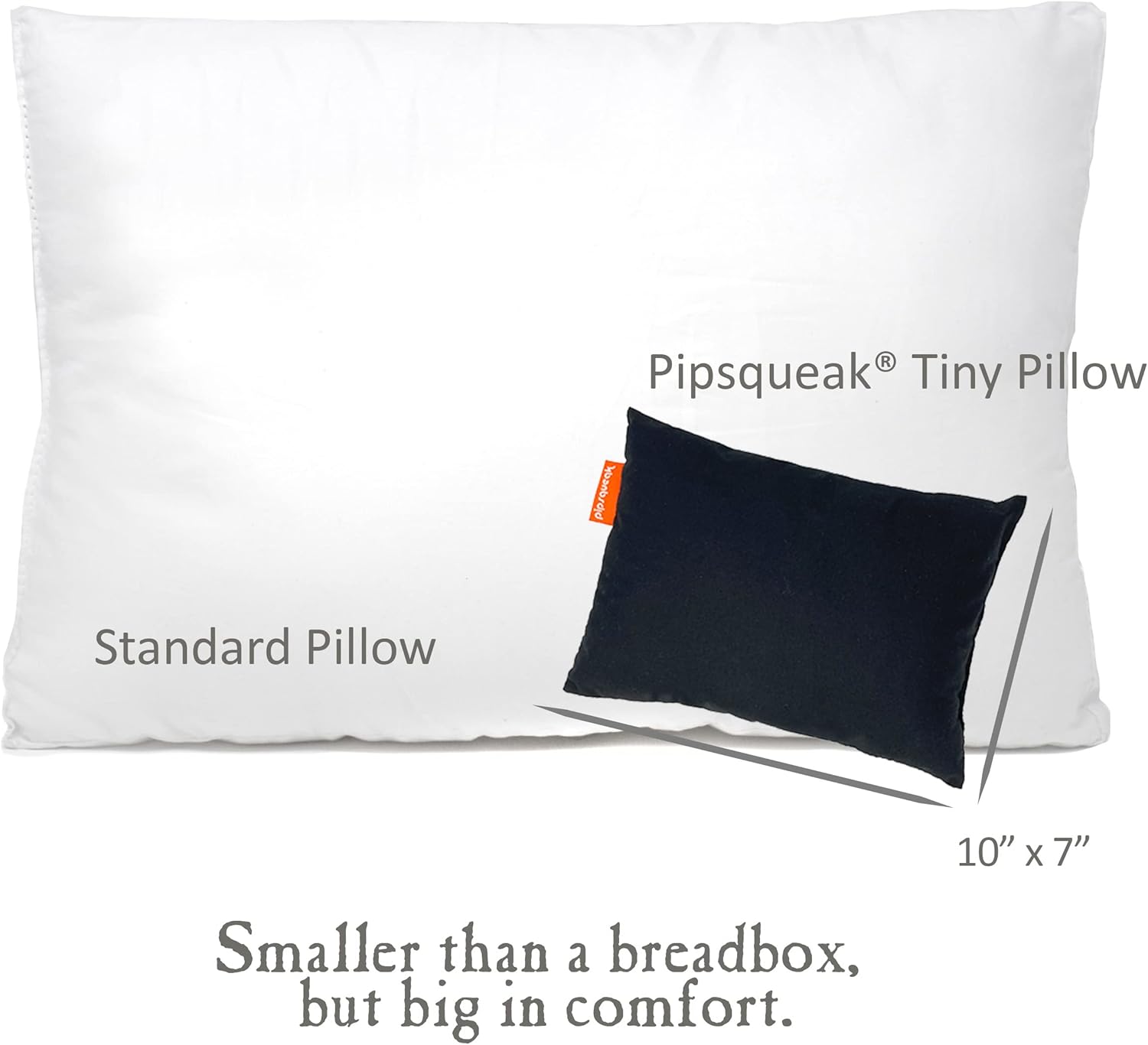 Pipsqueak Microfiber Pillow - Small, Mini, Tiny - 11 x 7 in - Perfect for Travel, Cars, Airplanes