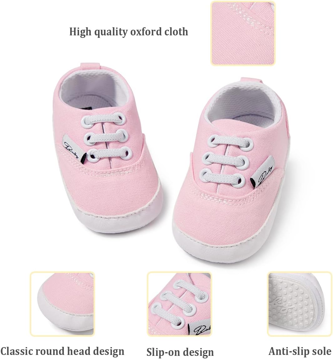 Morbido Infant Baby Boys Girls Canvas Sneaker Toddler Slip On Anti Skid Newborn First Walkers Candy