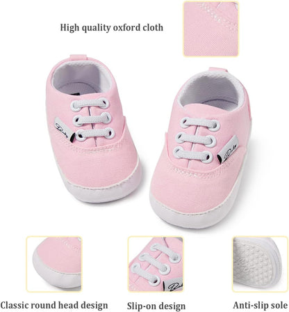 Morbido Infant Baby Boys Girls Canvas Sneaker Toddler Slip On Anti Skid Newborn First Walkers Candy