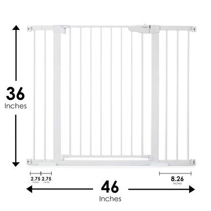 Cumbor 36" Extra Tall Baby Gate for Dogs and Kids with Wide 2-Way Door, 29.7"- 46" Width, and Auto