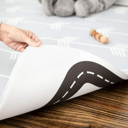 Baby Care Play Mat (Large, Nordic Trails - Morning Fog Arrows) 82'' x 55'' Original One-Piece