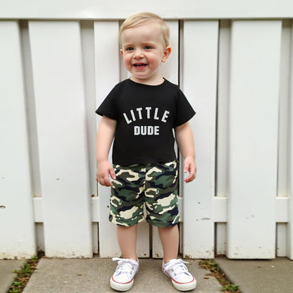 wdehow Toddler Kids Baby Boy Summer Clothes Sets 1T 2T 3T 4T 5T Letter Print Short Sleeve Tops