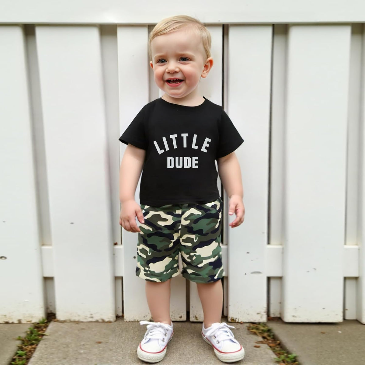 wdehow Toddler Kids Baby Boy Summer Clothes Sets 1T 2T 3T 4T 5T Letter Print Short Sleeve Tops