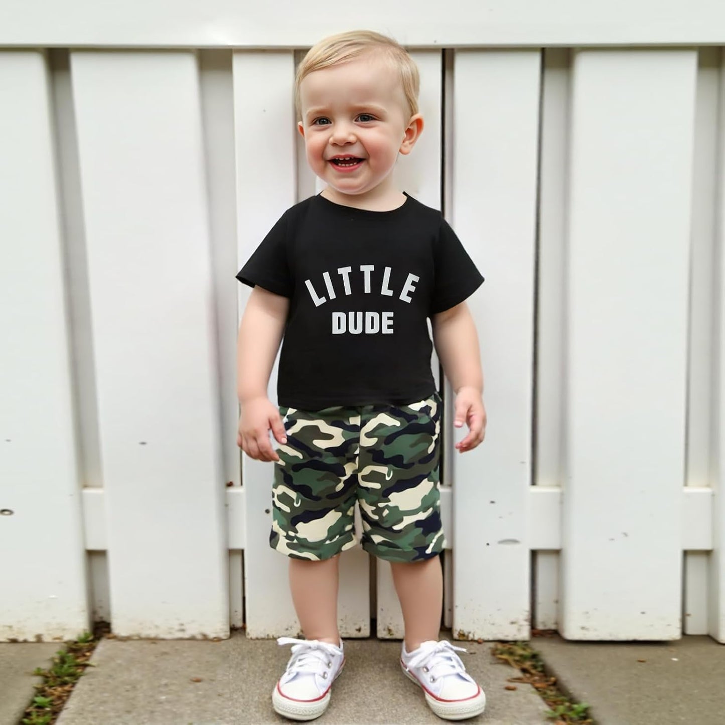 wdehow Toddler Kids Baby Boy Summer Clothes Sets 1T 2T 3T 4T 5T Letter Print Short Sleeve Tops