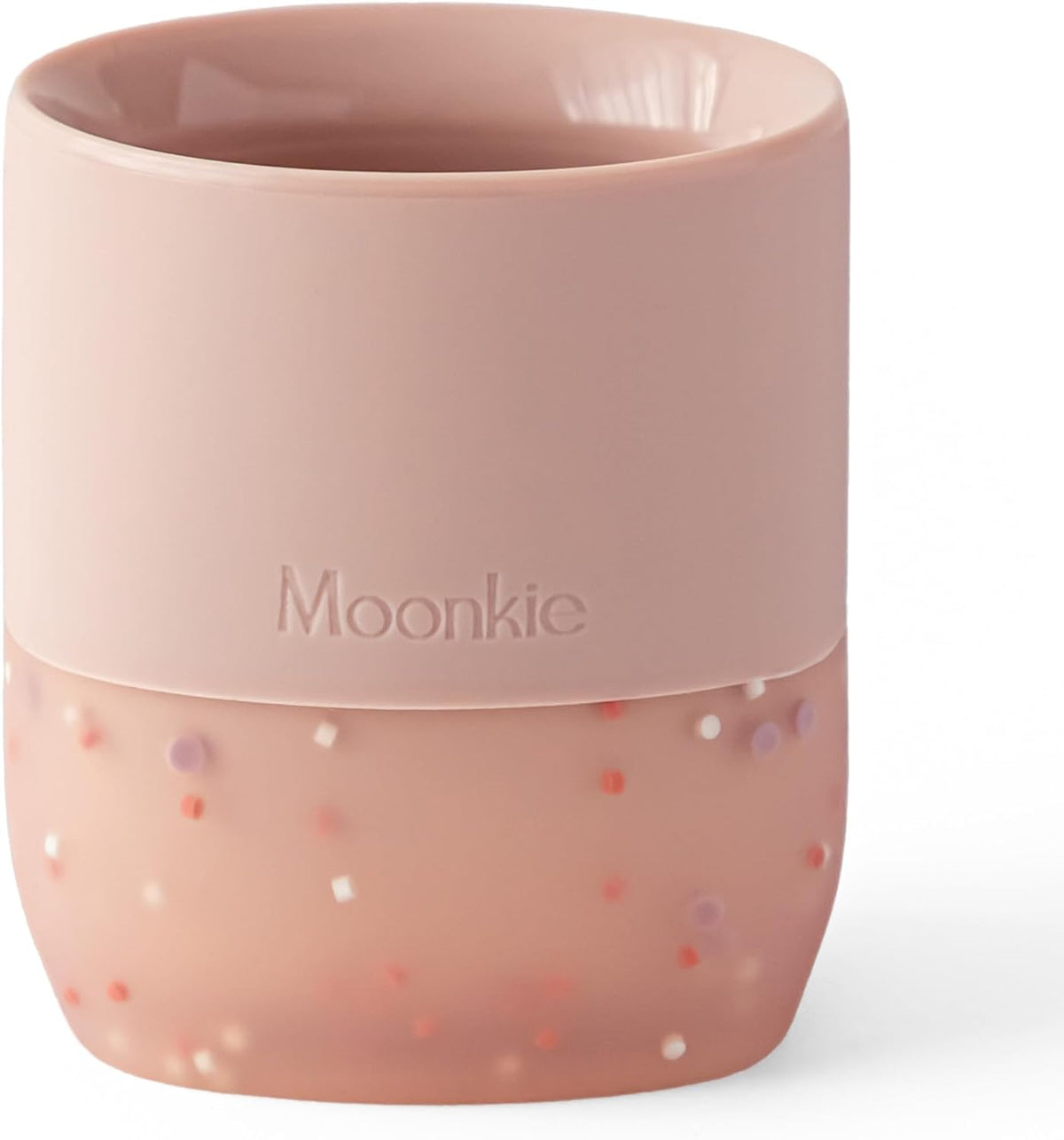 Moonkie Silicone Baby Cup 4 Months+ | Open Training Drinkware for Infants with Confetti Sprinkles |