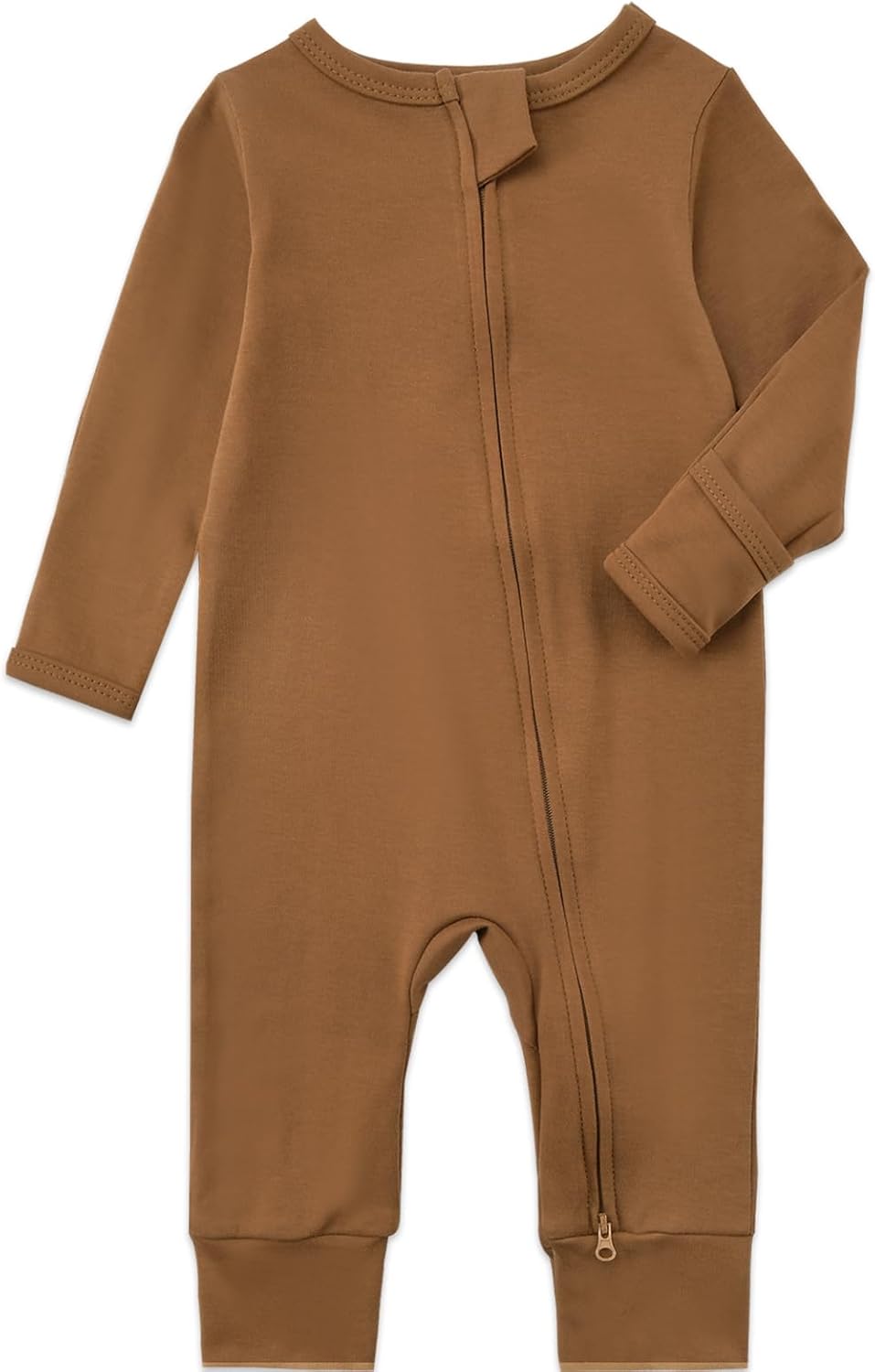 Aablexema 3-Pack Organic Cotton Baby Footless Pajamas with Mitten Cuffs, 2-Way Zipper Romper