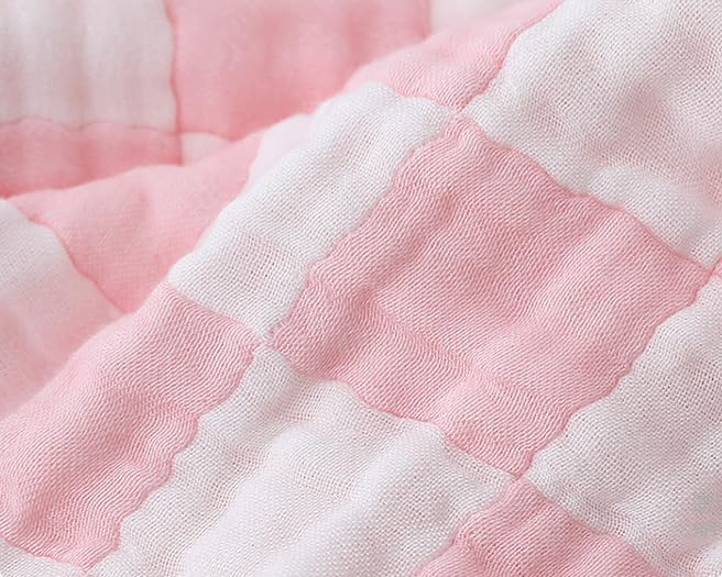 Ultra Soft Checkered Muslin Baby Blanket Pack of 2 Cotton Swaddles Bed Blankets for Babies and