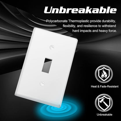 Decorator Wall Plate Toggle Light Switch Plate Outlet Cover,Unbreakable Polycarbonate