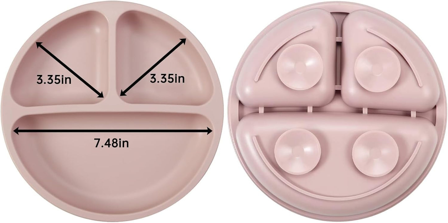 PandaEar Silicone Baby Feeding Set | 9PCS Baby Led Weaning Supplies Self Feeding Utensils | Divided