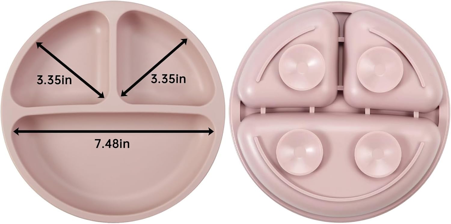 PandaEar Silicone Baby Feeding Set | 9PCS Baby Led Weaning Supplies Self Feeding Utensils | Divided