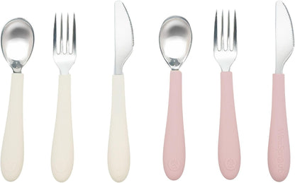 Kids Stainless Steel Utensils Set - Premium 18/8 Grade Silverware Kit - 2 Spoons, 2 Forks, and 2