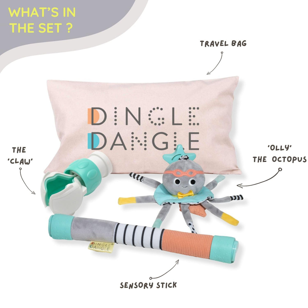 DINGLE DANGLE - Travel Mobile - Lightweight, Portable Baby Mobile - Keeping Baby Happy at Home or