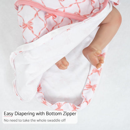LollyBanks Baby Swaddles 100% Organic Cotton, 0-3 Months Baby Girl Swaddles with Easy Change