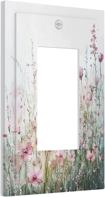 Decorative Outlet Covers Wildflower Botanical Watercolor Floral 1 Gang Single Rocker Light Switch