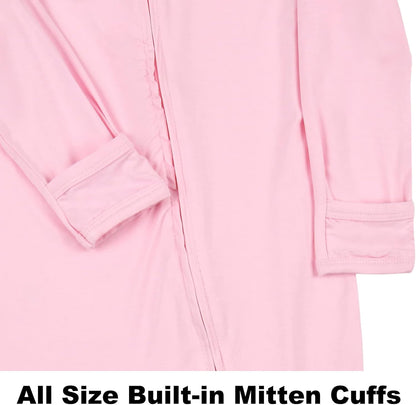 Aablexema Baby Footless Pajamas Zipper with Mitten, Rayon from Bamboo, Infant Long Sleeve Romper Pjs