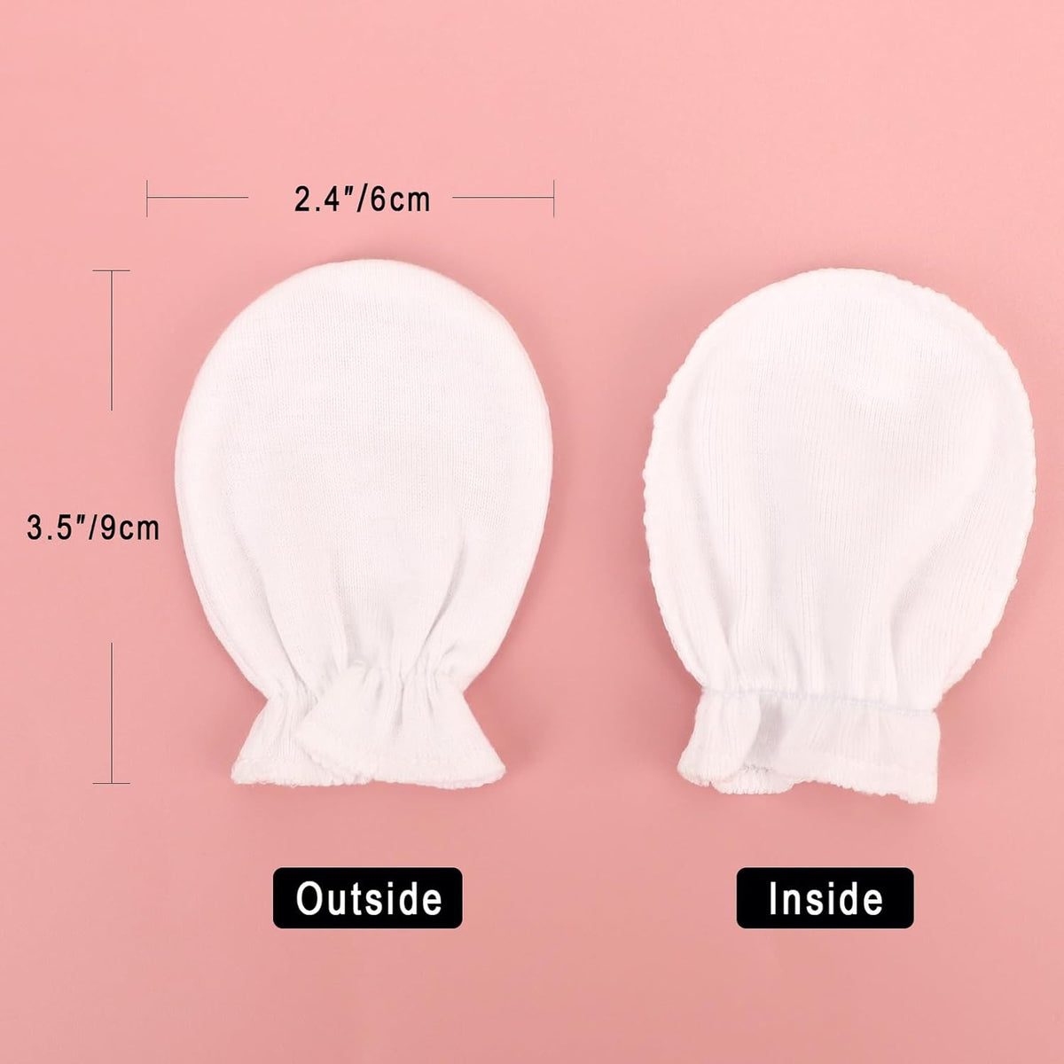 BQUBO Newborn Infant Toddler Mittens No Scratch Cotton Elastic Wrist Gloves Hypoallergenic for 0-6
