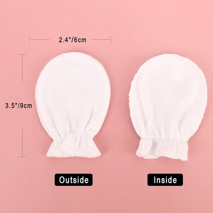 BQUBO Newborn Infant Toddler Mittens No Scratch Cotton Elastic Wrist Gloves Hypoallergenic for 0-6