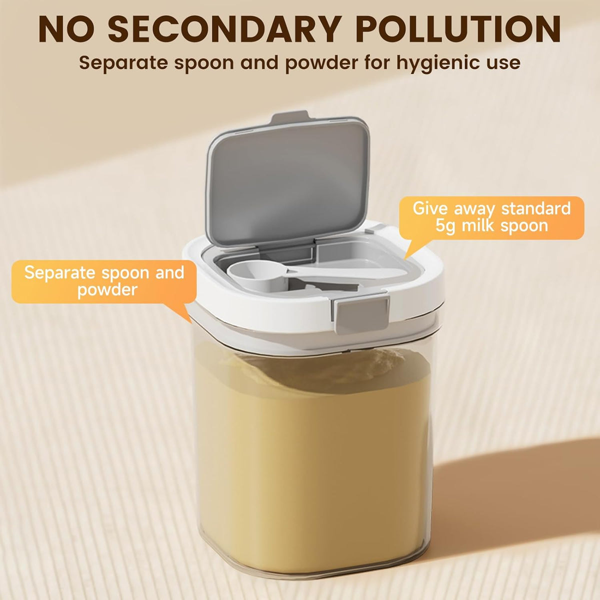 Formula Container to go-1300ml Travel Dispenser BPA Free Airtight Container with Spoon and Layered