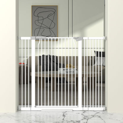 41" Extra Tall Cat Gate for Doorway, 40.6-49.1'' Metal Pet Baby Safe Gate, Extra Wide Pressure