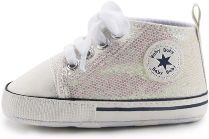 Unisex Baby Girls Boys Canvas High-top Shoes, Newborn Infant Anti-Slip Soft Sole Frist Walking