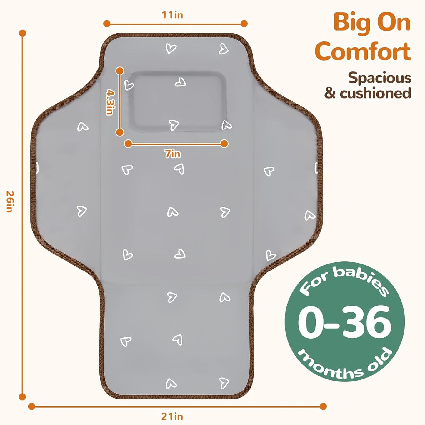 Portable Diaper Changing Pad, Waterproof Baby Changing Mat, Foldable Travel Baby Changing Station