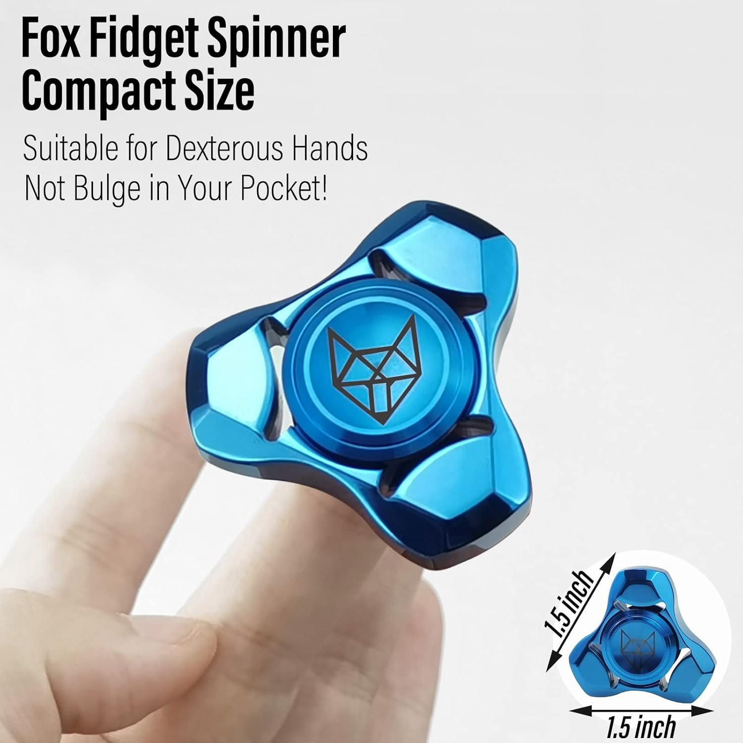 FREELOVE Metal Fidget Spinner, Stainless Steel Heavy, Long Spinning Toys, Cool Silent, Small Mini