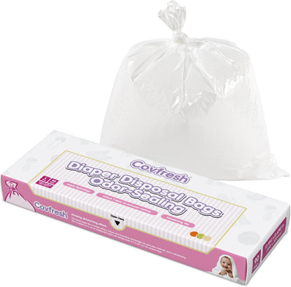 Odor Sealing Baby Diaper Disposal Bags - L/90 Counts Unscented, Large Capcity Diaper Trash Sacks