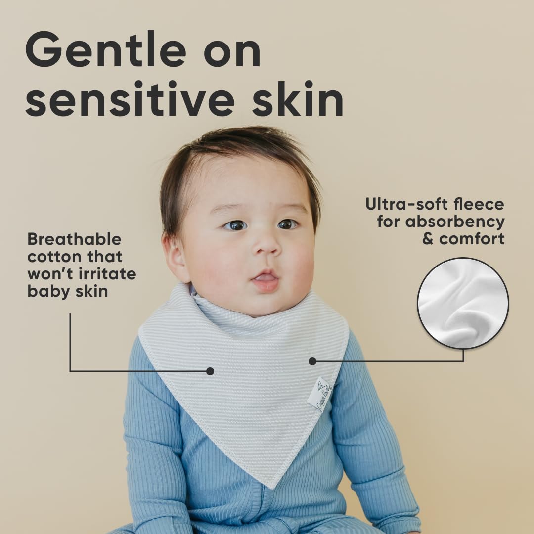 Copper Pearl 4 Pack Soft Cotton Baby Bibs for Drooling and Teething, Absorbent Drool Bibs for Baby