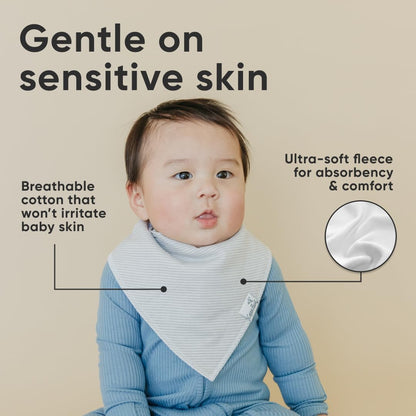 Copper Pearl 4 Pack Soft Cotton Baby Bibs for Drooling and Teething, Absorbent Drool Bibs for Baby