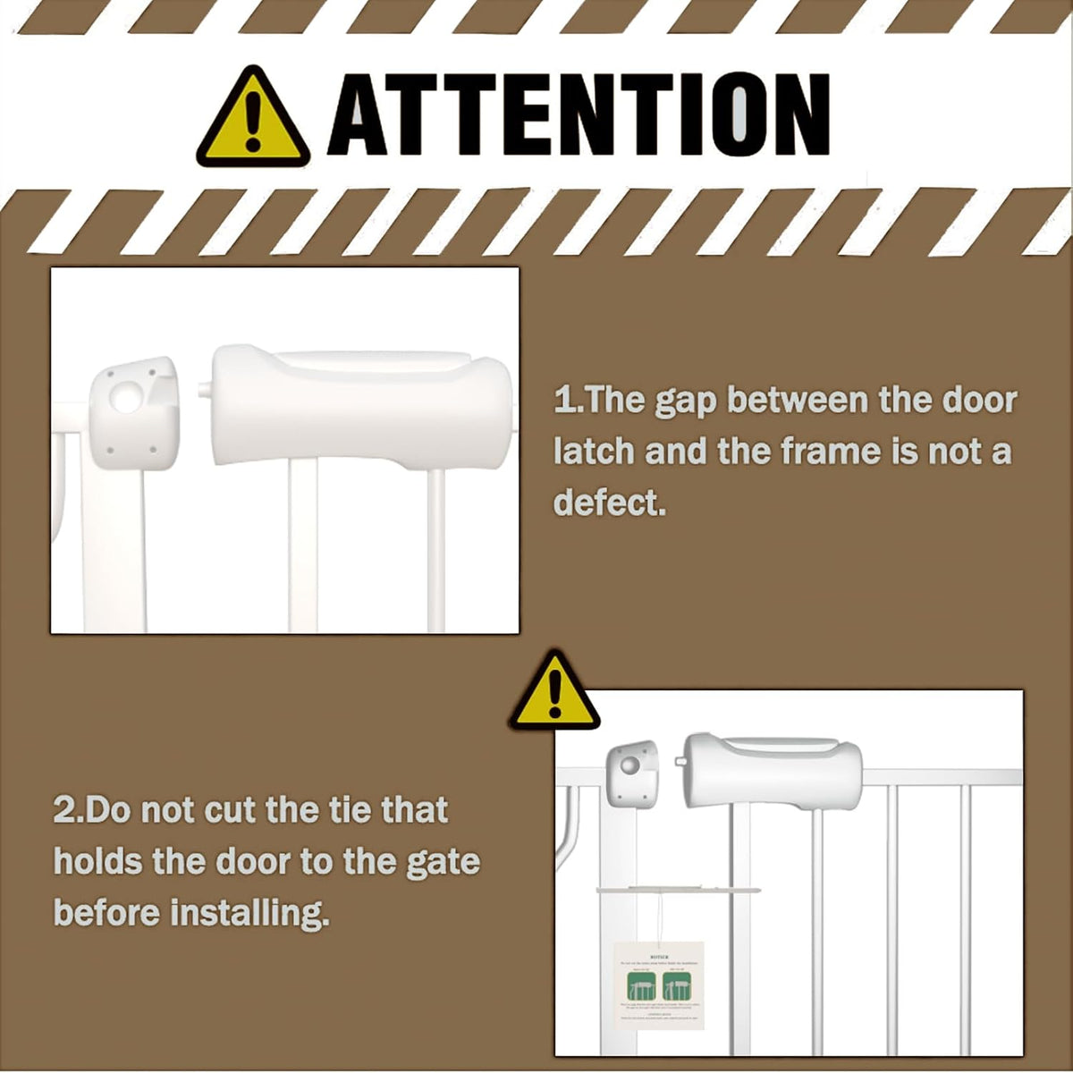 ALLAIBB Extra Wide Baby Gate Pressure Mount with Auto-Close, White Metal Safety Gate for Stairs &