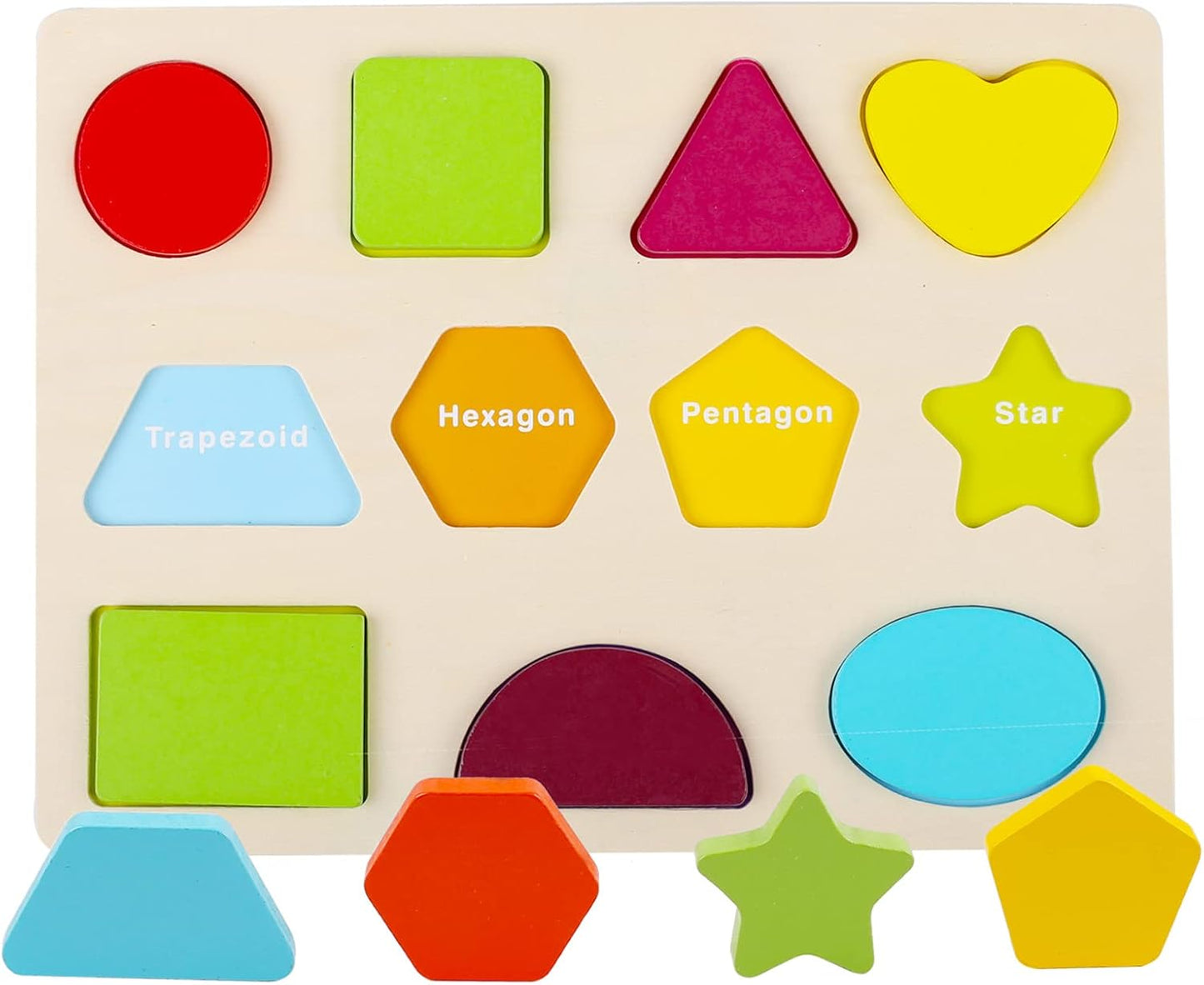 Wooden Puzzles for Toddlers, Voamuw Alphabet Number Shape Learning Puzzle for Kids Ages 3 4 5