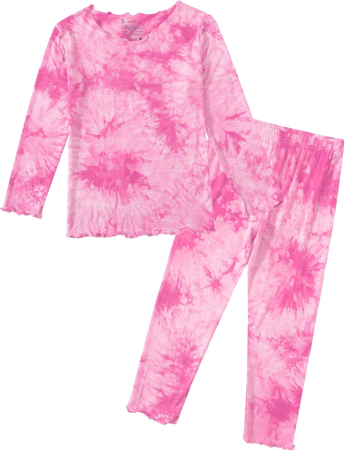 Jimonda Kids Soft Rayon From Bamboo Sleepwear Long Sleeve Boys Girls Pajama Outdoor 2-Piece