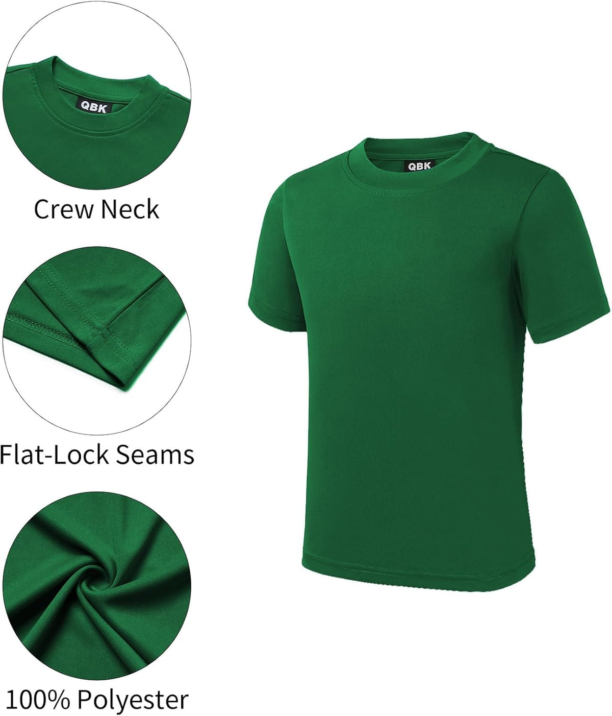 QBK 2T to Youth Neon Shirt Kids UPF 50+ Dry Fit Athletic Short Sleeve Rash Guard T Shirts for Boys